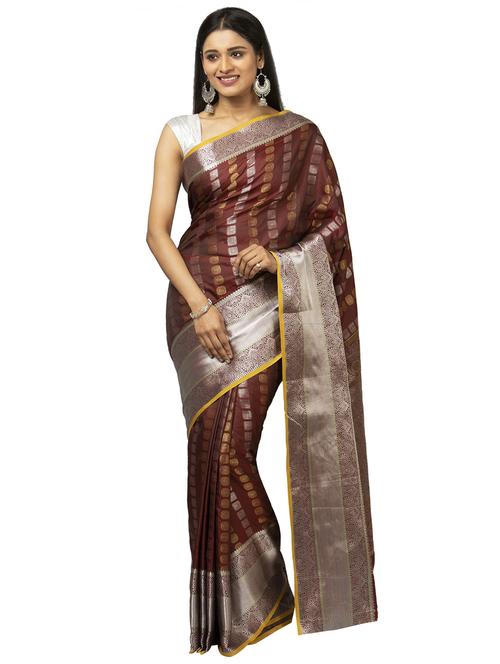 self design banarasi saree - 17529345 - Very Small Image - 1