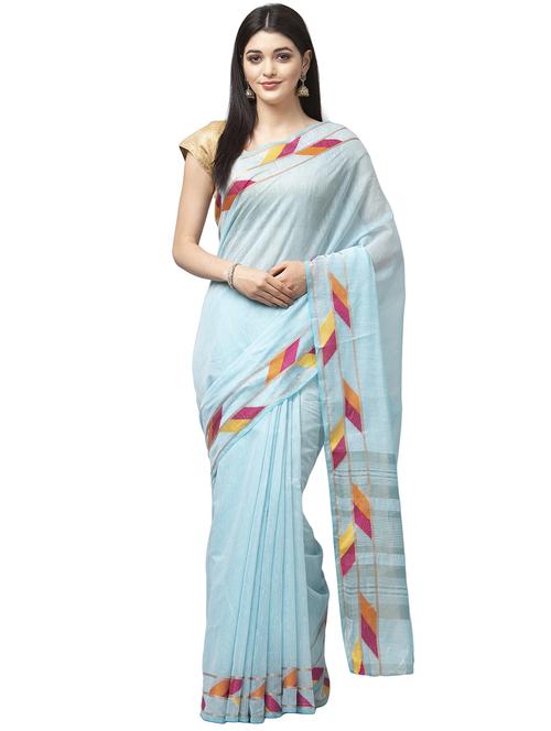 solid kanjivaram saree with blouse - 17529366 - Very Small Image - 1