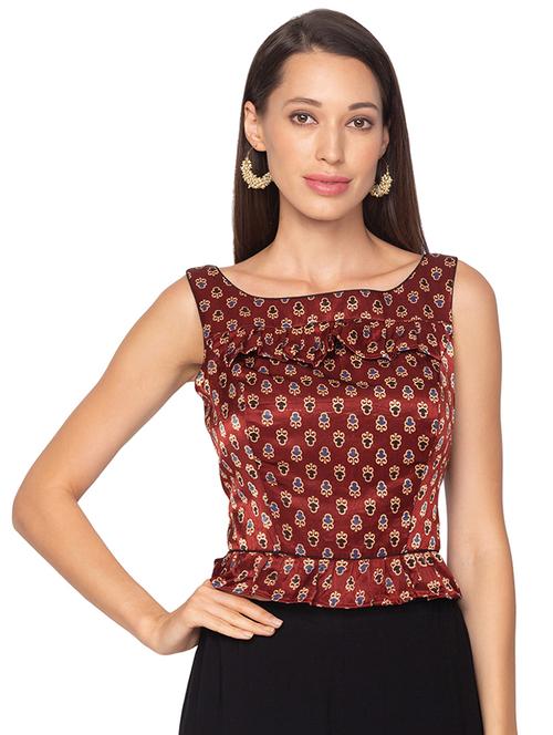 red silk printed blouse - 17529577 - Very Small Image - 1
