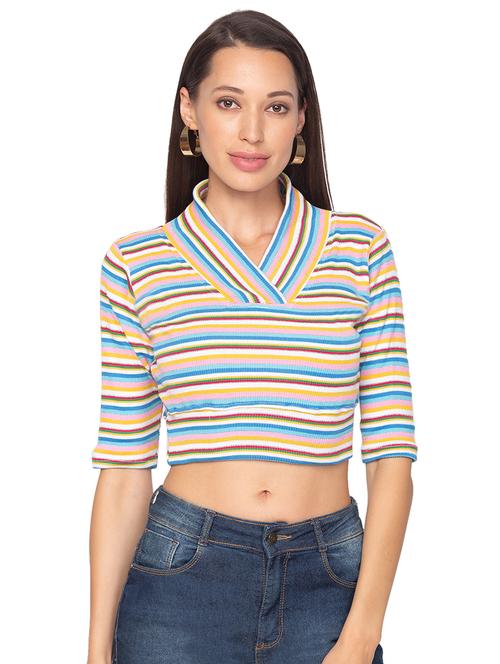 v-neck striped tee - 17529582 - Very Small Image - 1