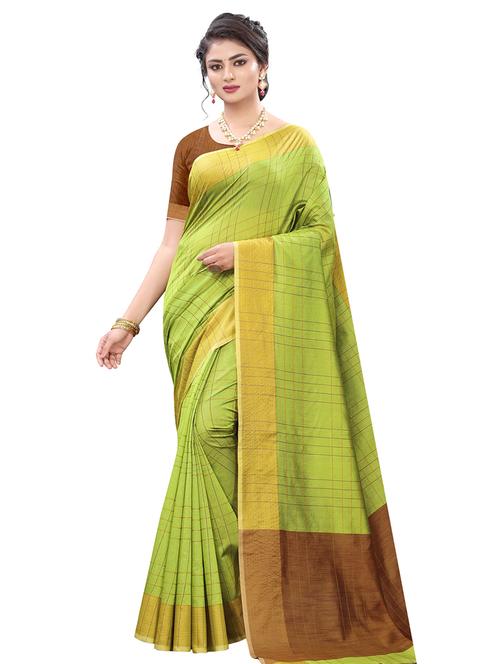 checkered kanjivaram saree with blouse - 17529867 - Very Small Image - 1