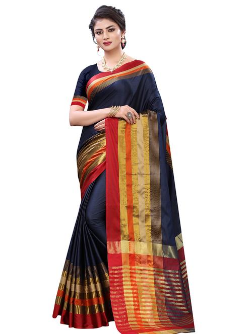 striped kanjivaram saree - 17529904 - Very Small Image - 1