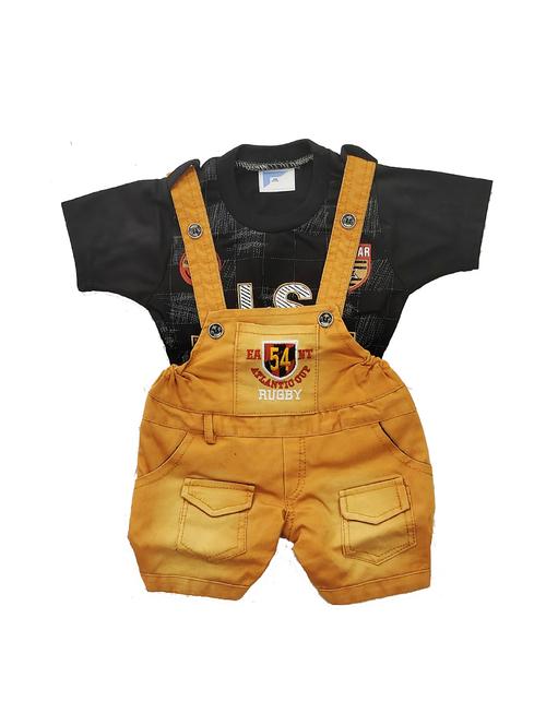 solid dungaree with printed t-shirt - 17529916 - Very Small Image - 1