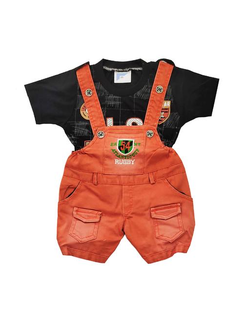 solid dungaree with printed t-shirt - 17529918 - Very Small Image - 1