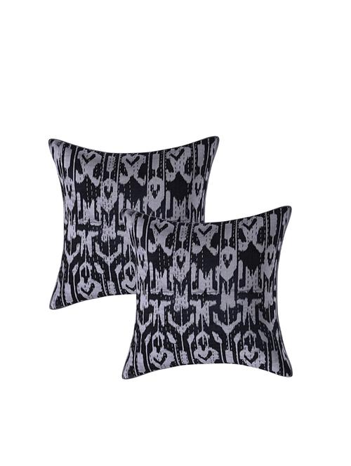 indhome life pure cotton 16x16 inches kantha work cushion cover set of 2 - 17530003 - Very Small Image - 1