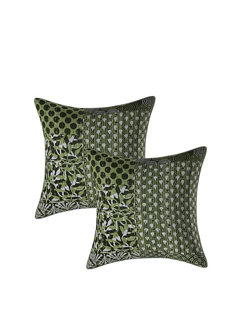 indhome life pure cotton 16x16 inches kantha work cushion cover set of 2 - 17530015 - Very Small Image - 1