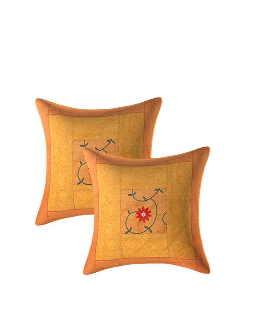 indhome life pure cotton 16x16 inches embroideried work cushion cover set of 2 - 17530028 - Very Small Image - 1