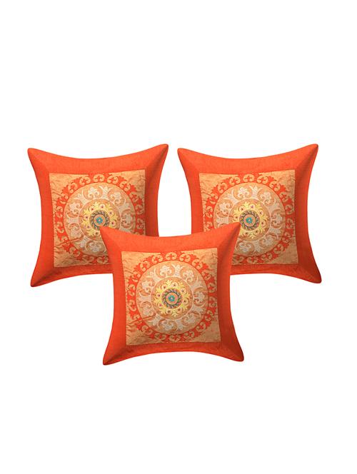 indhome life pure cotton 16x16 inches embroideried work cushion cover set of 3 - 17530058 - Very Small Image - 1