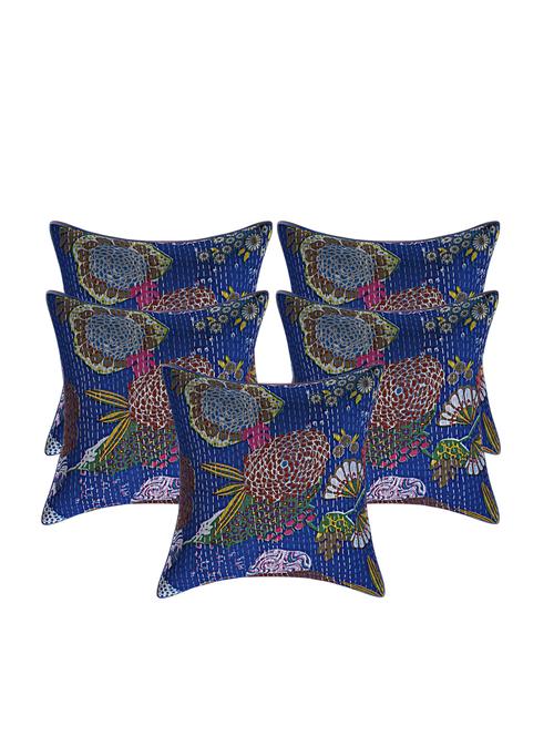indhome life pure cotton 16x16 inches kantha work cushion cover set of 5 - 17530084 - Very Small Image - 1