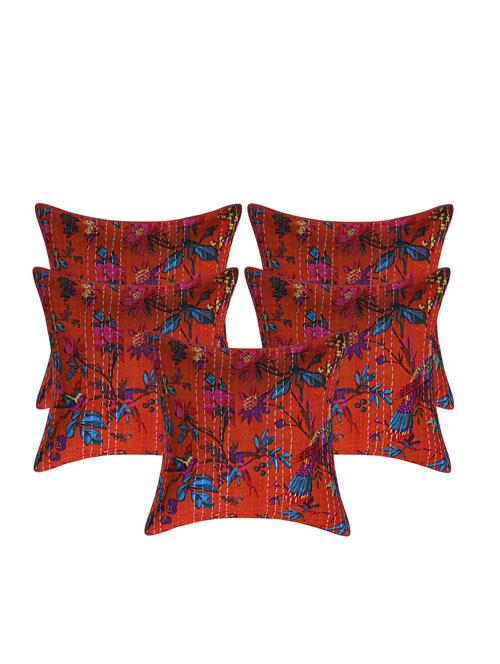 indhome life pure cotton 16x16 inches kantha work cushion cover set of 5 - 17530095 - Very Small Image - 1