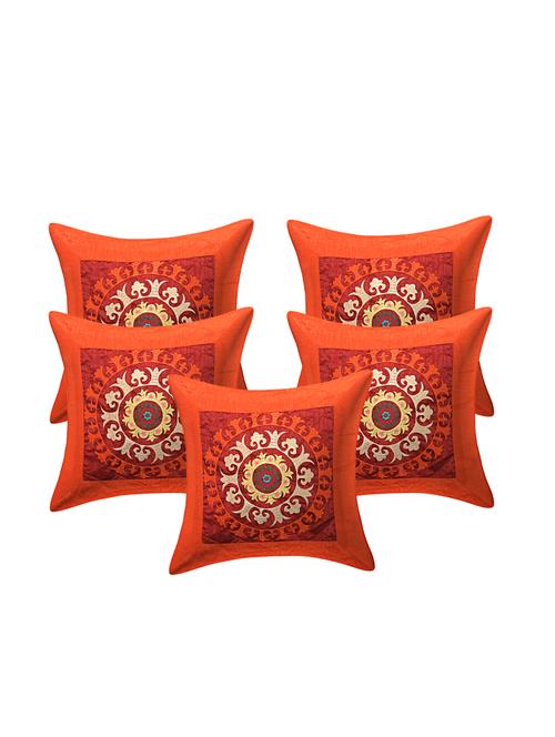 indhome life pure cotton 16x16 inches embroideried work cushion cover set of 5 - 17530109 - Very Small Image - 1