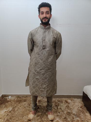 embroidered kurta pajama set - 17530270 - Very Small Image - 1