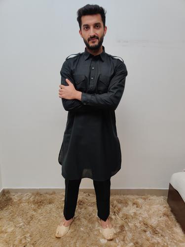 cotton pathani kurta pants set - 17530368 - Very Small Image - 1