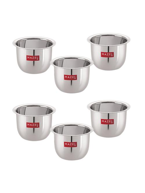 hazel stainless steel tea glasses mini traditional design coffee milk serving glass patra pela set of 6, 9 cm, 100 ml, silver - 17530738 - Very Small Image - 1