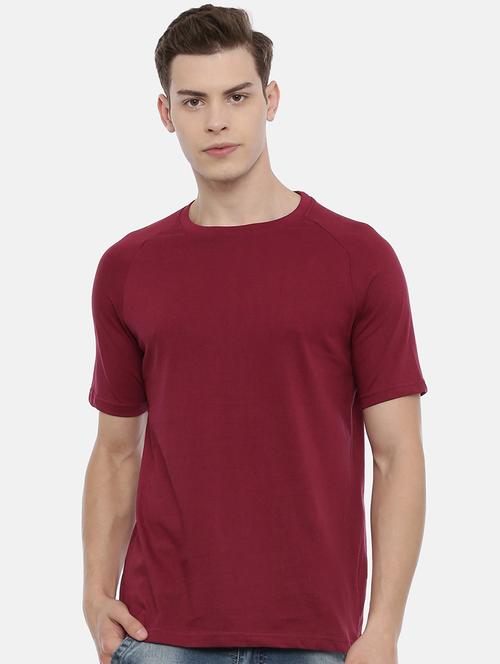 maroon solid raglan t-shirt - 17530878 - Very Small Image - 1