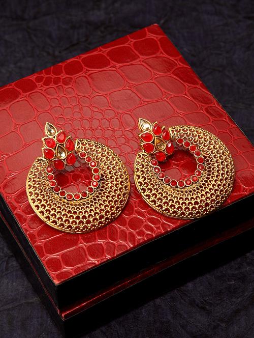 gold metal drop earring - 17531229 - Very Small Image - 1