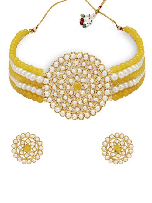 yellow gold plated choker necklace - 17532353 - Very Small Image - 1