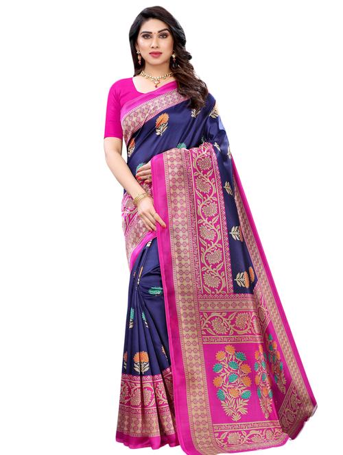 floral printed saree with blouse - 17532813 - Very Small Image - 1