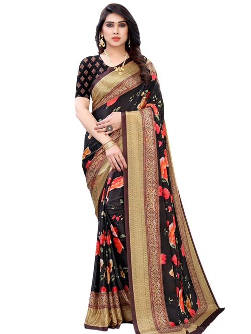floral printed saree with blouse - 17532821 - Very Small Image - 1
