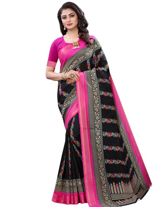 floral printed saree with blouse - 17532836 - Very Small Image - 1