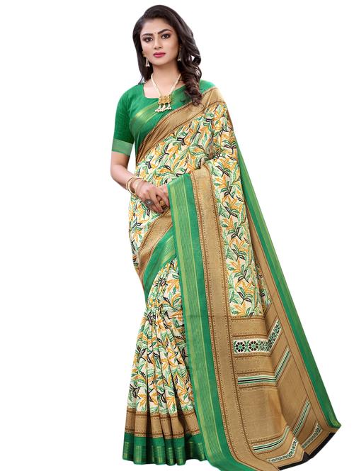 floral printed saree with blouse - 17532838 - Very Small Image - 1