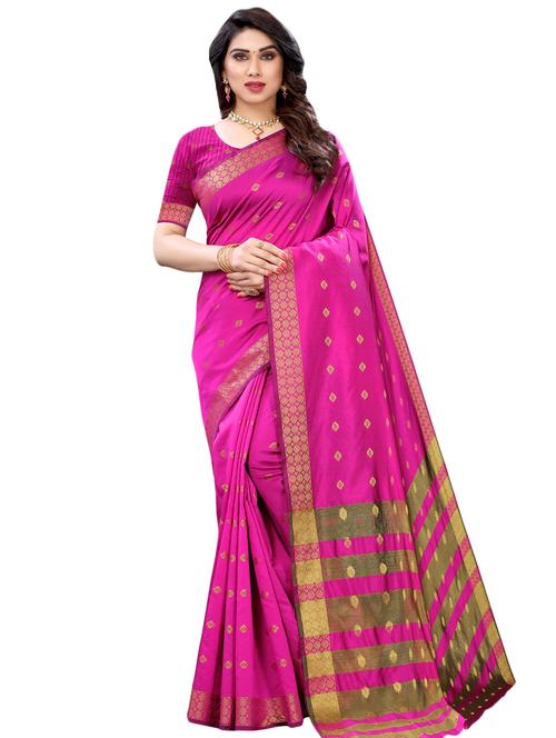 jacquard banarasi saree with blouse - 17532859 - Very Small Image - 1