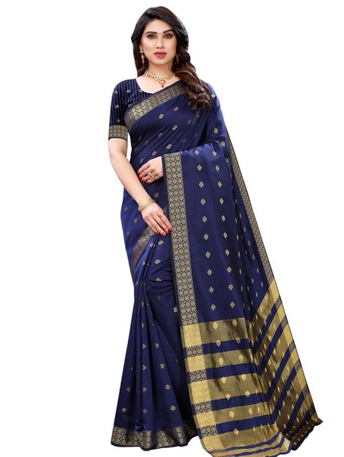 jacquard banarasi saree with blouse - 17532860 - Very Small Image - 1