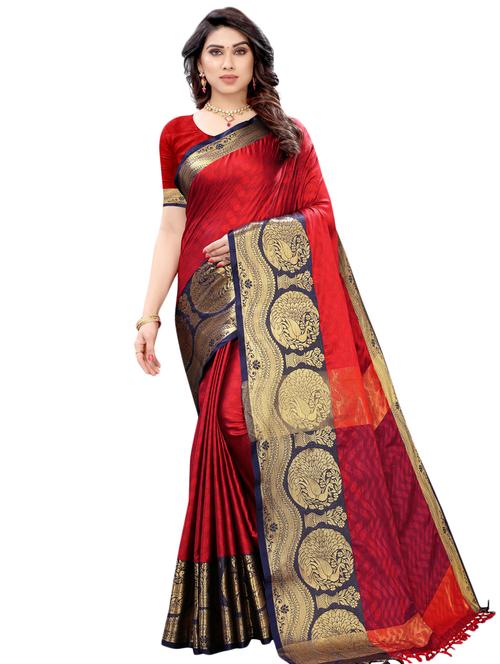 jacquard banarasi saree with blouse - 17532863 - Very Small Image - 1
