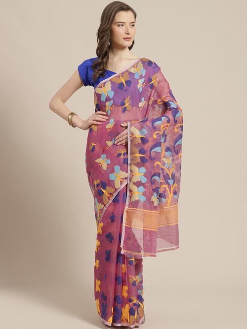 self design jamdani saree - 17533277 - Very Small Image - 1