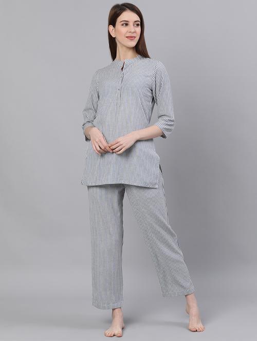 striped nightwear pajama set - 17533695 - Very Small Image - 1