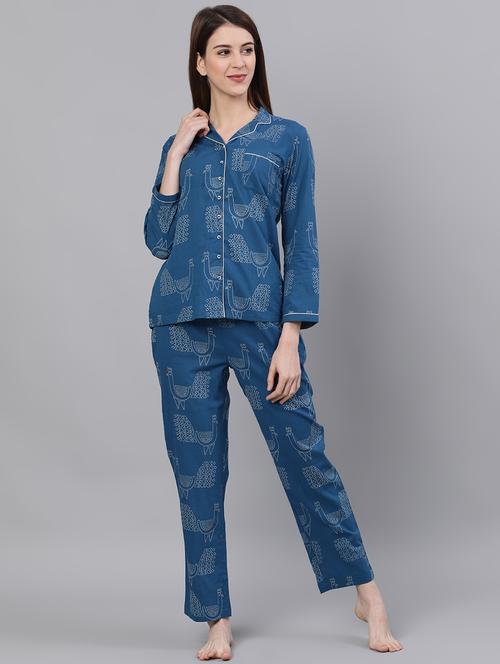 printed nightwear pajama set - 17533699 - Very Small Image - 1