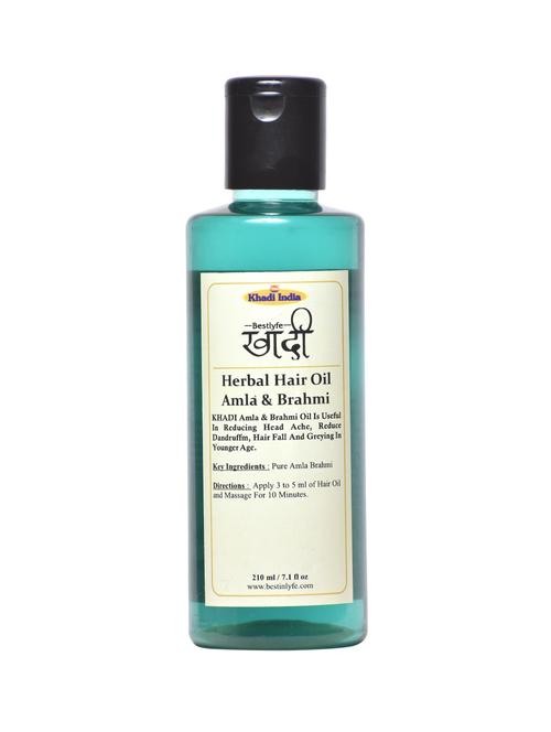 khadi india bestlyfe amla & brahmi hair oil 210x3 ml - 17533720 - Very Small Image - 1