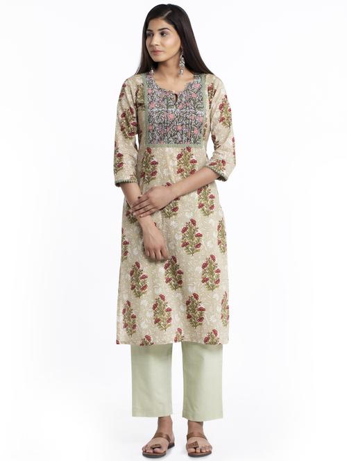 printed kurta pant set - 17533733 - Very Small Image - 1
