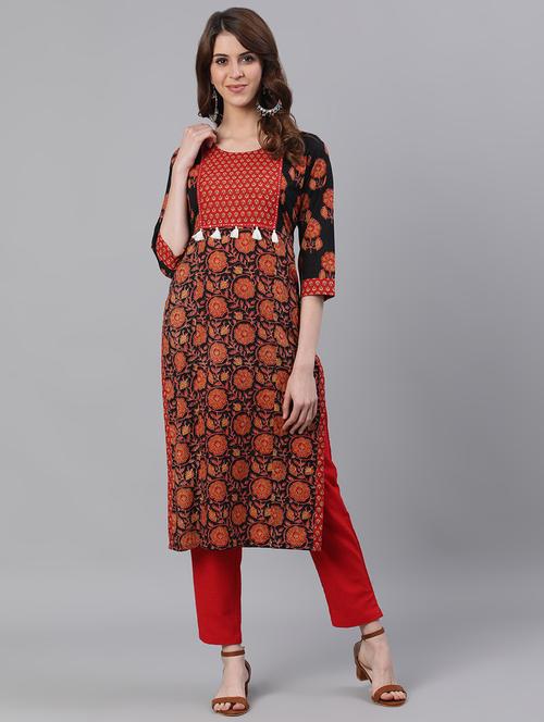 floral kurta pant set - 17533763 - Very Small Image - 1