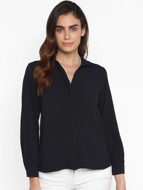 concealed placket solid shirt - 17533945 - Very Small Image - 1
