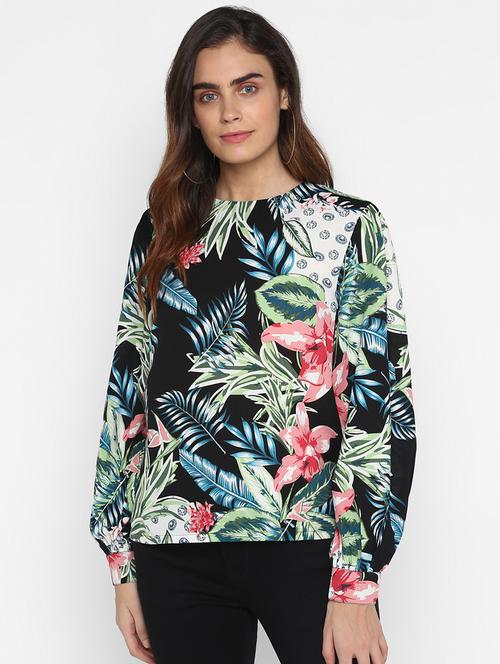 round neck tropical top - 17533961 - Very Small Image - 1