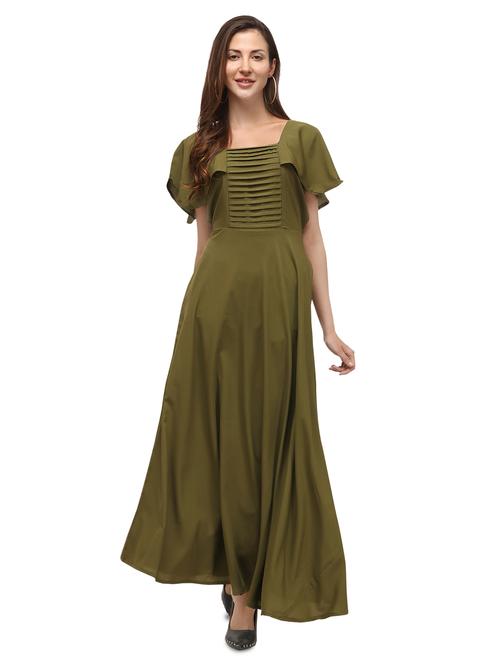 cape sleeves maxi dress - 17534076 - Very Small Image - 1