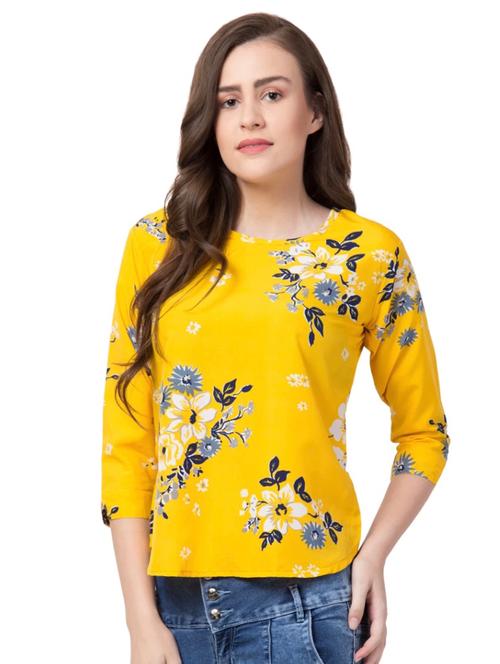 round neck floral top - 17534099 - Very Small Image - 1