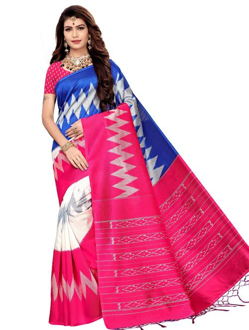 chevron printed saree with blouse - 17534232 - Very Small Image - 1