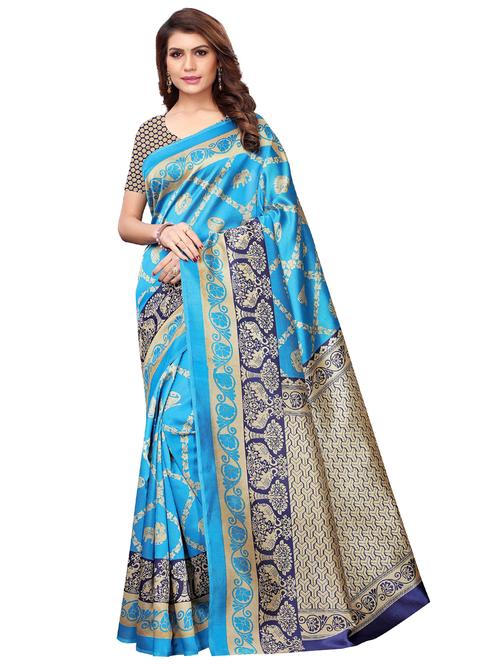conversational printed saree with blouse - 17534243 - Very Small Image - 1