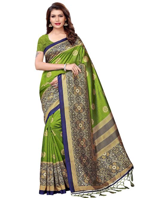 floral printed saree with blouse - 17534250 - Very Small Image - 1