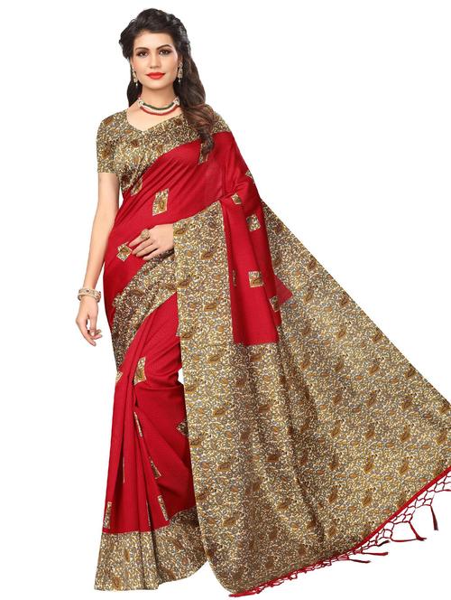 printed bordered saree - 17534254 - Very Small Image - 1