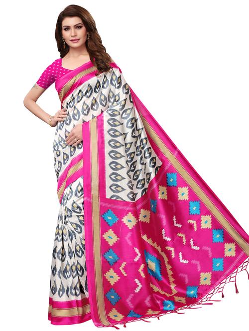 ikat printed saree - 17534256 - Very Small Image - 1