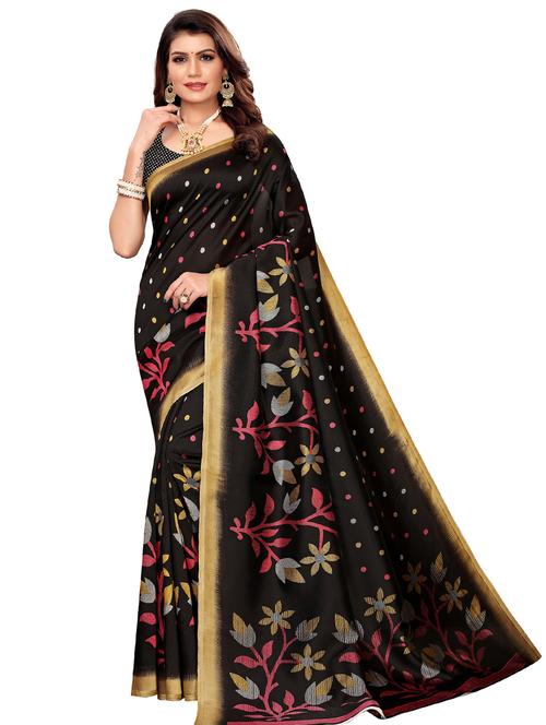 floral printed saree with blouse - 17534264 - Very Small Image - 1