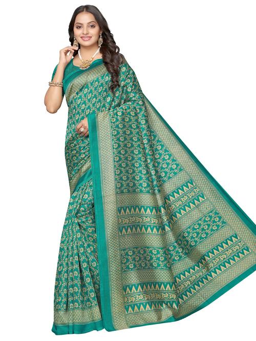 floral printed saree with blouse - 17534282 - Very Small Image - 1