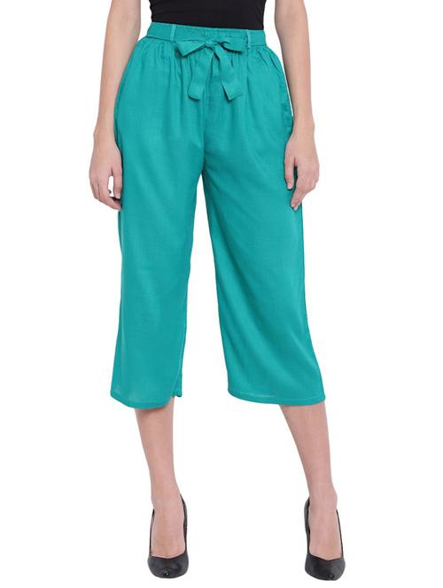 tie front solid culottes - 17534361 - Very Small Image - 1