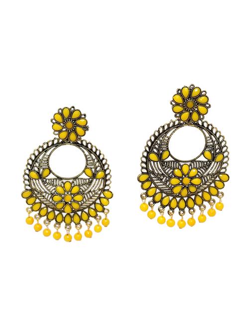 yellow gold plated chandballi earring - 17534741 - Very Small Image - 1