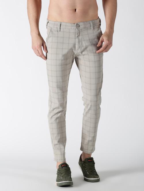 grey checks chinos casual trouser - 17534913 - Very Small Image - 1