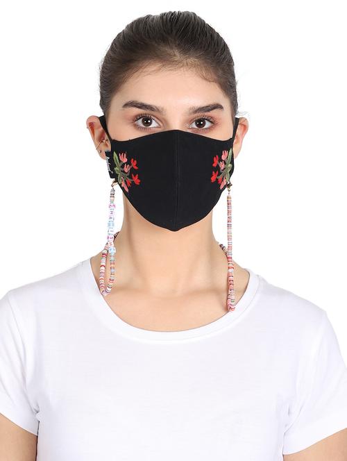 embroidered anti-pollution women mask with chain - 17535031 - Very Small Image - 1