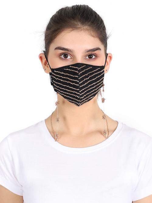 embellished anti-pollution women mask with chain - 17535032 - Very Small Image - 1